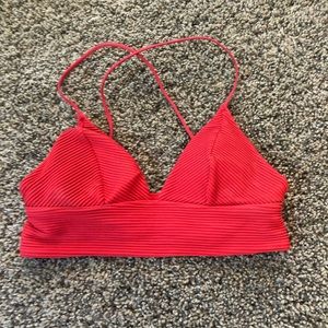 red bathing suit top super cute